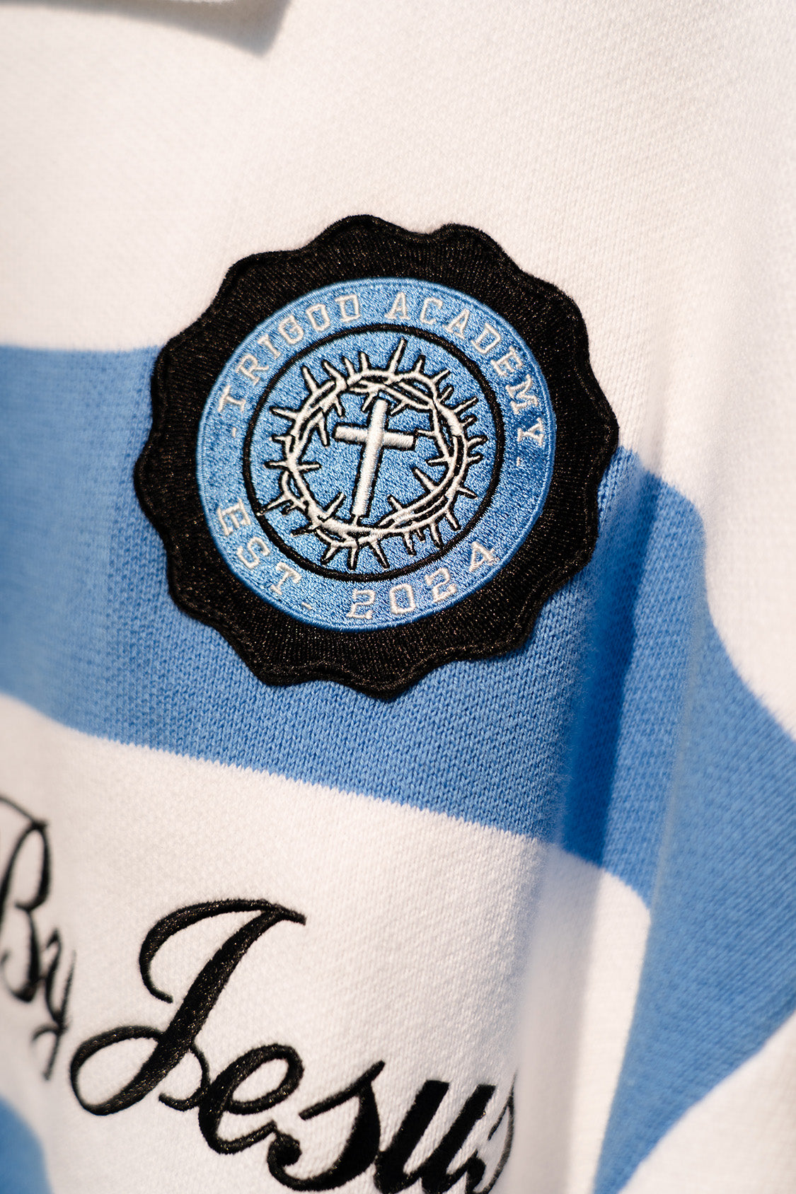 Blue "Designed By Jesus" POLO