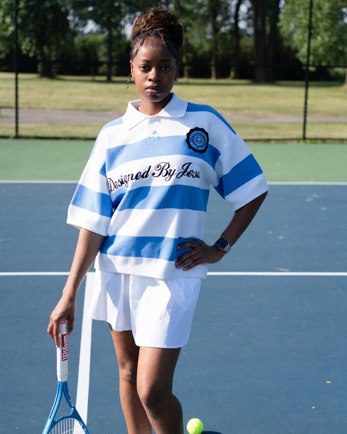 Blue "Designed By Jesus" POLO