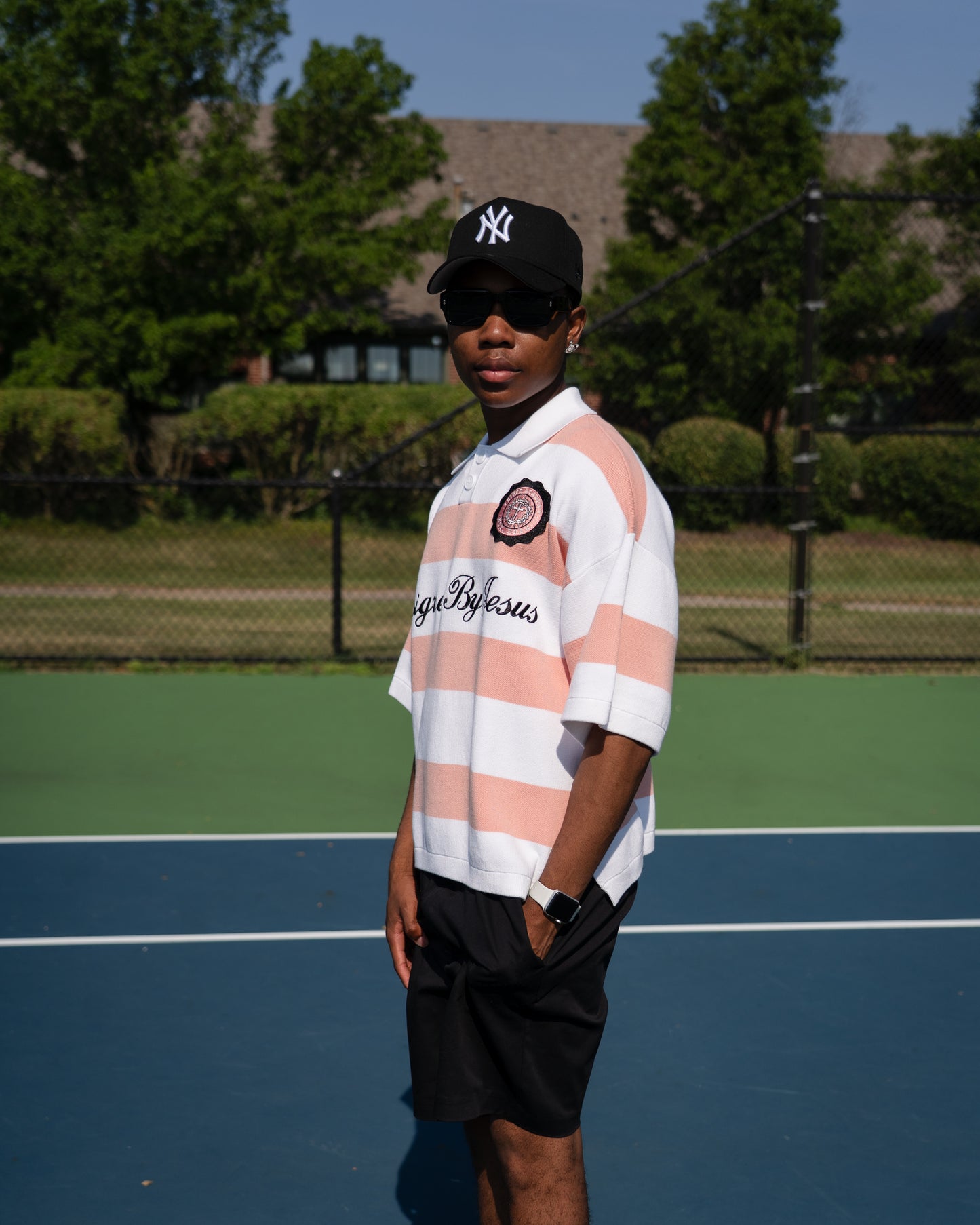 Pink "Designed By Jesus" Polo