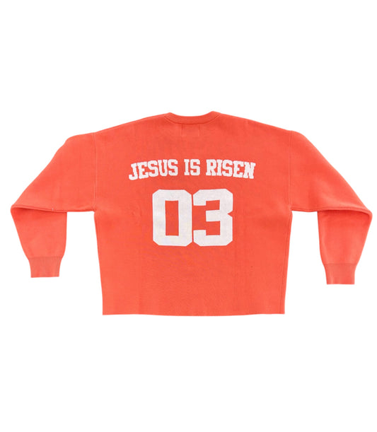 Coral Pink 'Jesus Is Risen' Crewneck
