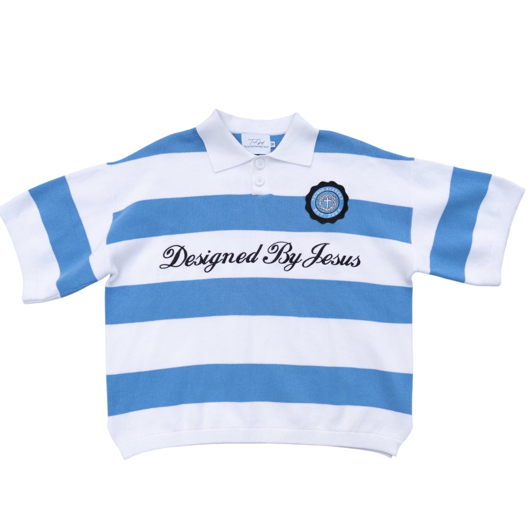 Blue "Designed By Jesus" POLO