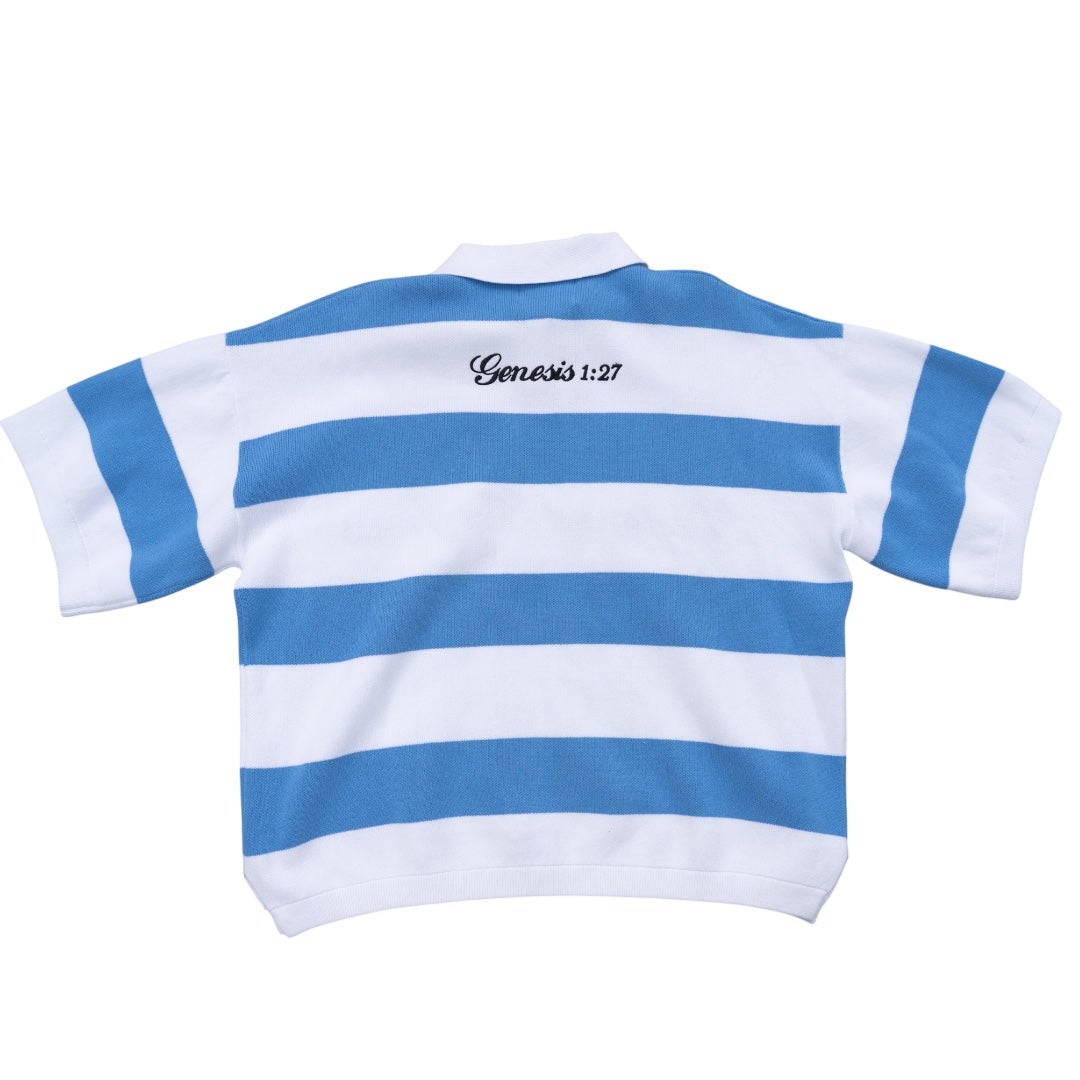 Blue "Designed By Jesus" POLO